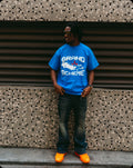 Weird space graphic blue tee